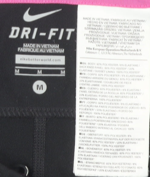 Nike Women's Black and Pink Leggings - M