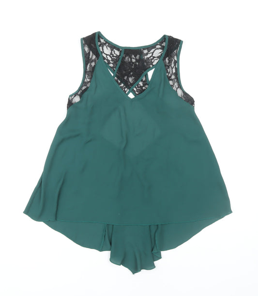 Womens UK Size 8 ASOS Green Camisole Blouse