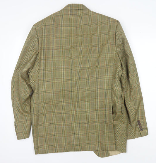 Aquascutum Men's Brown Check Blazer Wool 42R Classic