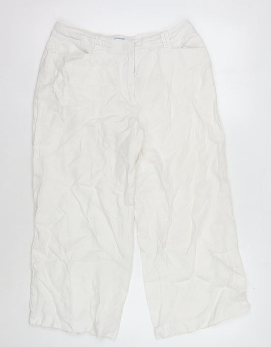 Womens UK Size 10 Oasis White Trousers
