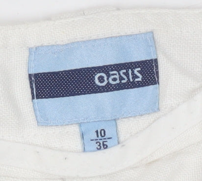Womens UK Size 10 Oasis White Trousers