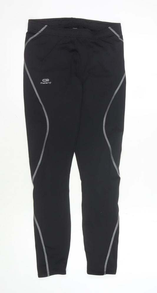 Mens UK Size S DECATHLON-activewear Athletic Fit Compression Black Leggings