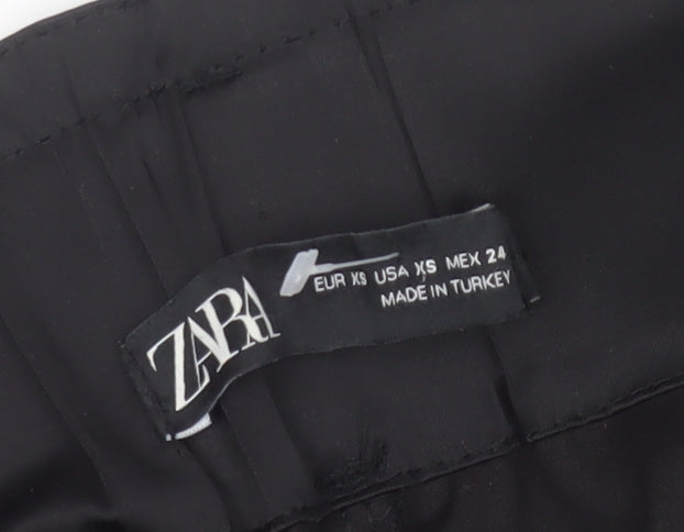 Womens UK Size XS Zara Cargo Black Trousers