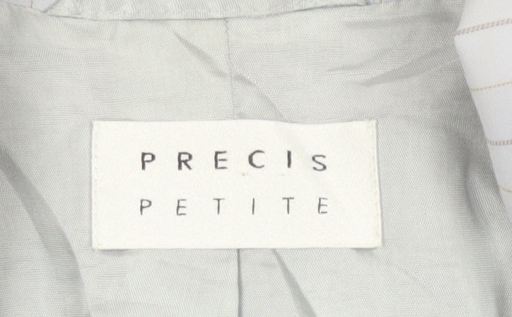 Precis Petite Women's White Pinstripe Blazer Size 10