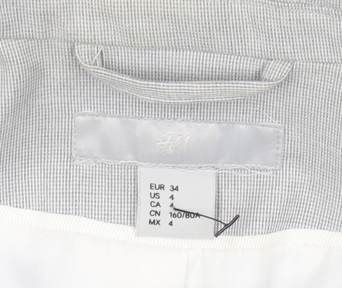 H&M Women's Grey Blazer, Size 6, Slim Fit, Business