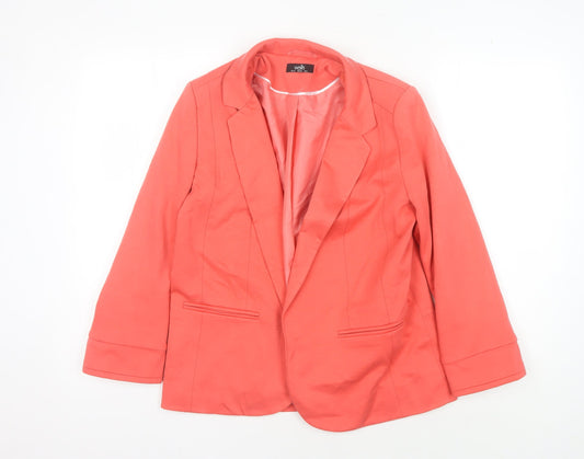 Additional front view of Wallis Women's Red Blazer, UK 10, Regular Fit Casual