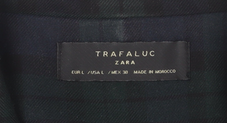 Zara Women's Multicoloured Plaid Blazer L