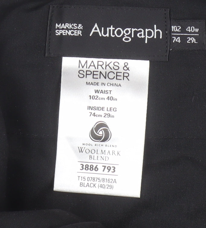 Marks and Spencer Men's Black Trousers, Size L