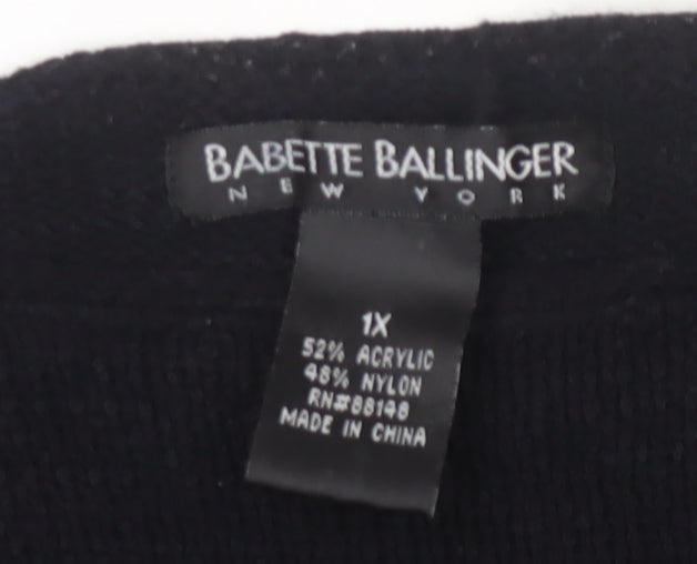 Babette Ballinger Women's Black XL Pullover Jumper