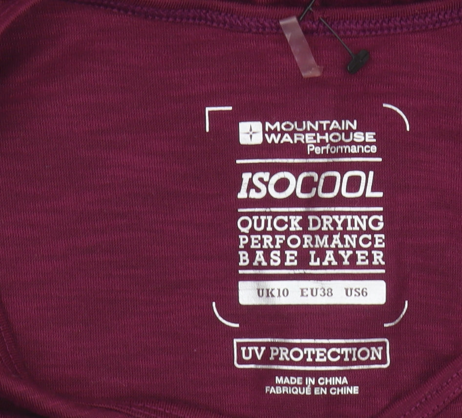 Womens UK Size 10 Mountain Warehouse Purple Basic T-Shirt