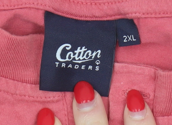 Mens UK Size 2XL Cotton Traders Red T-Shirt