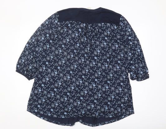 Womens UK Size 18 Monsoon Blue Tunic Blouse