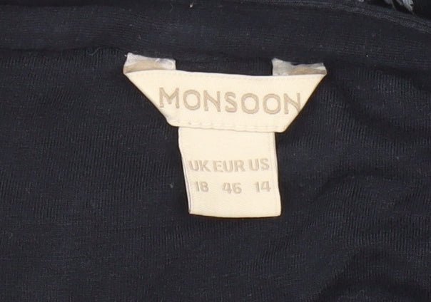 Womens UK Size 18 Monsoon Blue Tunic Blouse