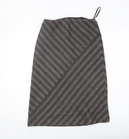 Debenhams Women's Grey Striped Pencil Skirt Size 12