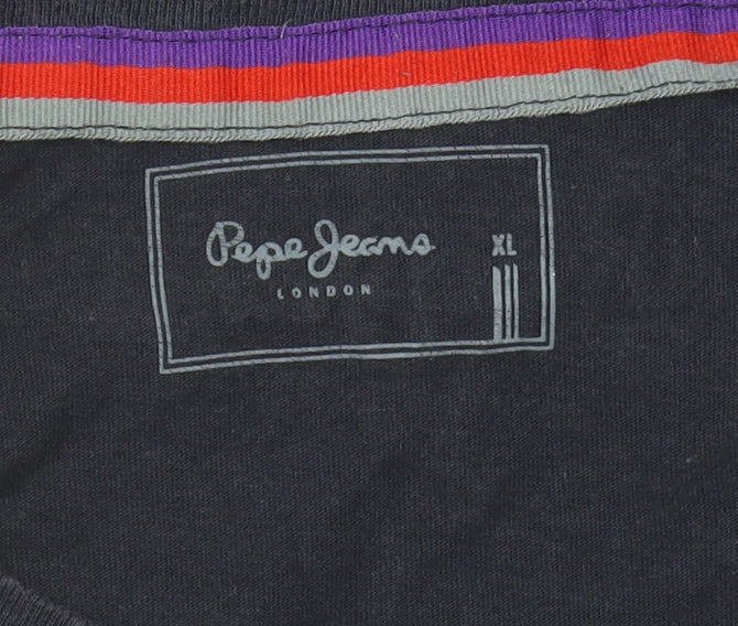 Pepe Jeans Men's Black XL Sports Graphic T-Shirt