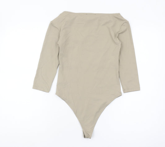 Zara Women's Beige 3/4 Sleeve Bodysuit Size 12