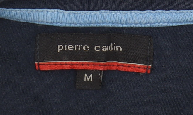 Pierre Cardin Men's Blue Graphic T-Shirt - Medium