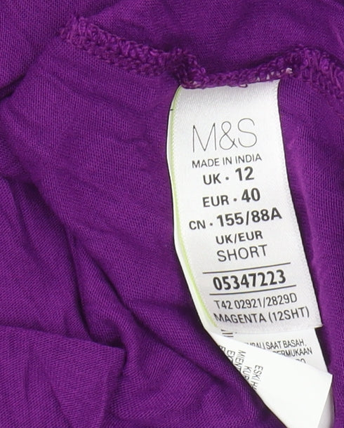 Marks and Spencer Women's Purple Short Viscose Dress