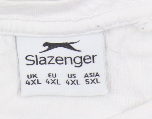 Slazenger Men's 4XL White Cotton T-Shirt