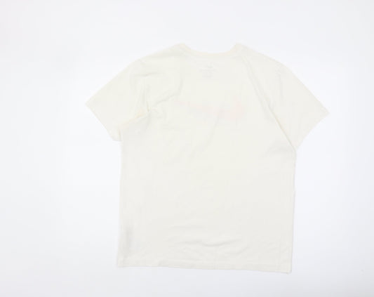 Nike Men's Beige Sports T-Shirt M Crew Neck