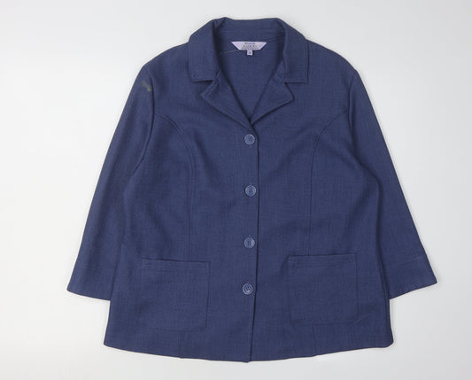 Additional front view of Honor Millburn Women's Blue Suit Jacket, size 14