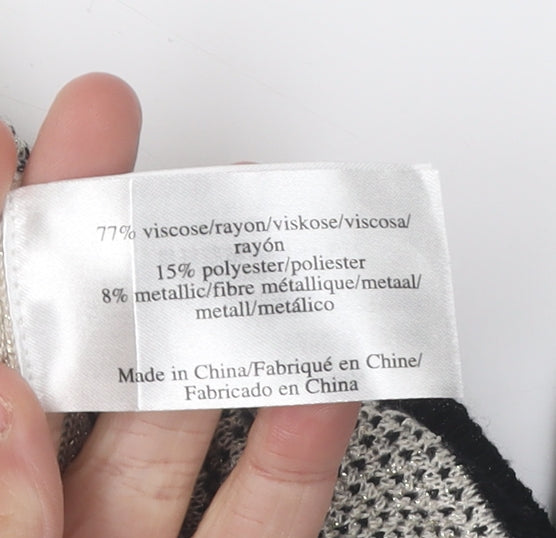 Laura Ashley Women's Beige Black Striped Pullover Jumper Size 14