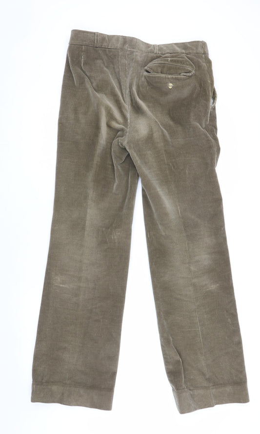 Rex Men's Brown Corduroy Trousers, Size 32