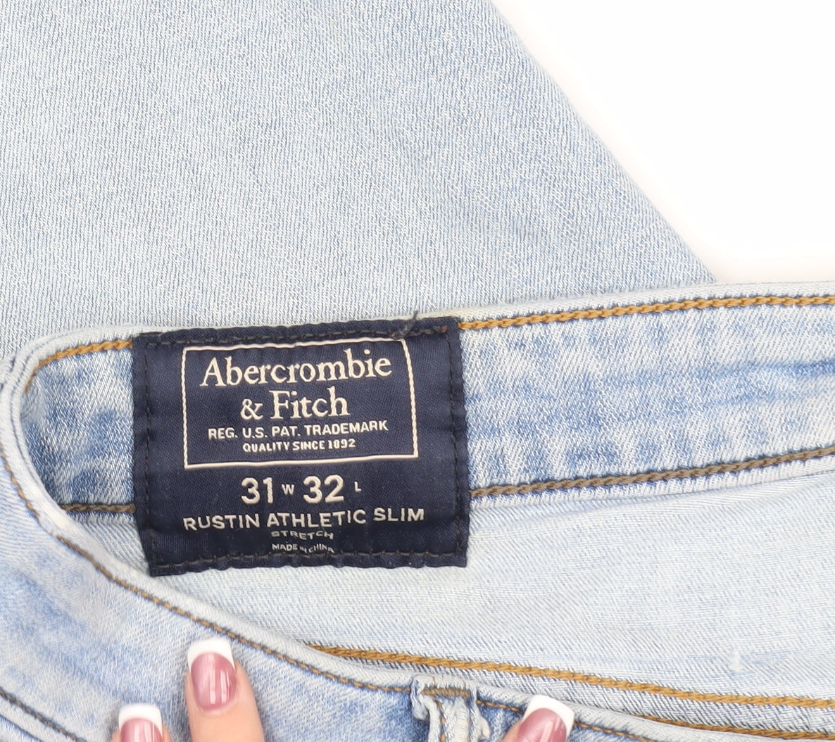 Abercrombie & Fitch Men's Blue Straight Jeans M