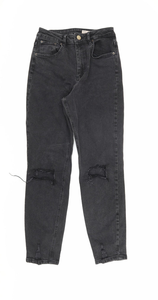 ASOS Men’s Black Distressed Straight Jeans, Size 28/32