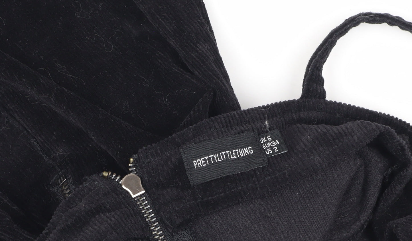 PrettyLittleThing Black Corduroy Women's Dress Size 6