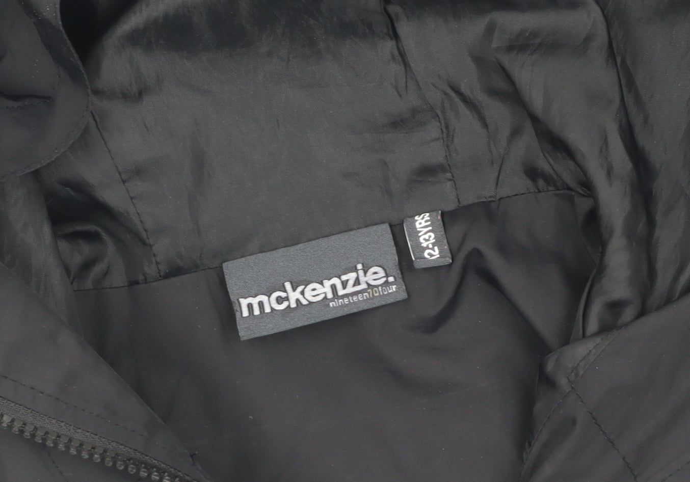 McKenzie Boys Black Jacket 2-3 Years Hooded Windbreaker