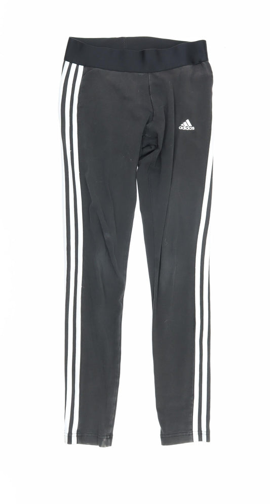 Additional front view of Adidas Women's Black Track Pants, size S, Gym Activewear