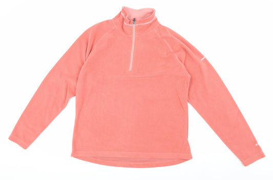 Additional front view of Trespass Pink unisex xl fleece sweatshirt 1/2 zip