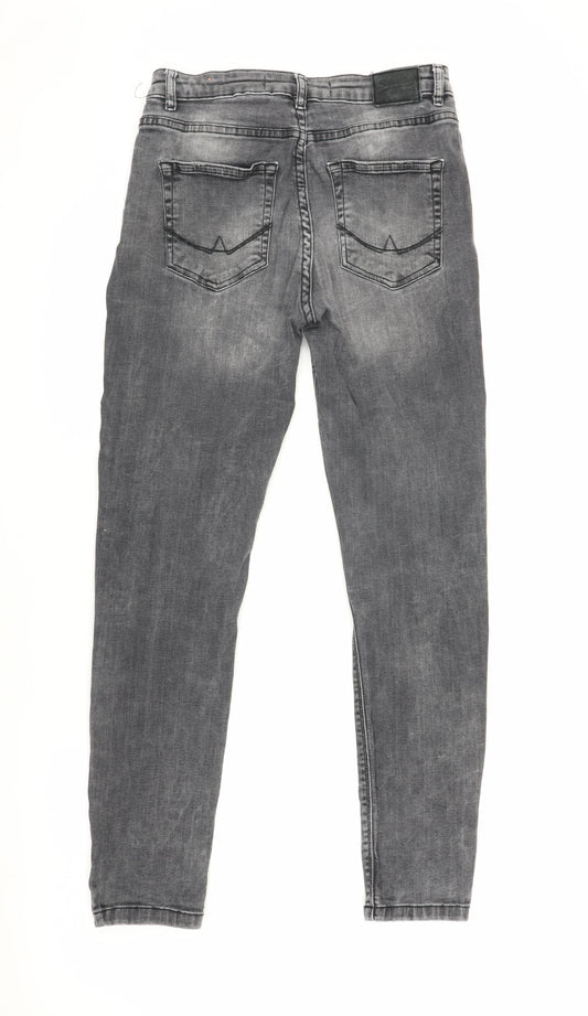 Womens UK Size L Superdry Slim Fit Skinny Grey Jeans