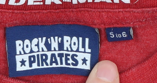 Rock 'N' Roll Pirates Boys Spider-Man Red T-Shirt 5-6 Years