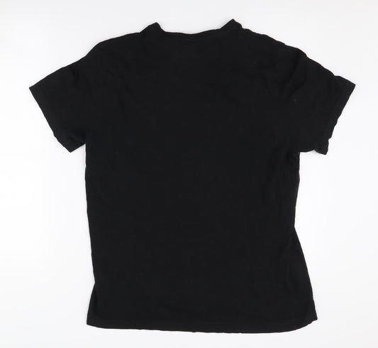 Reebok Men's Black Large Crew Neck Logo T-Shirt