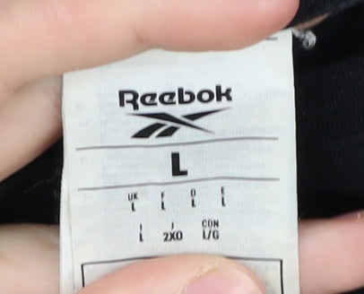 Reebok Men's Black Large Crew Neck Logo T-Shirt