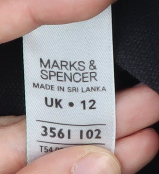 Marks and Spencer Black Cotton Skirt, Size 12 - Women's Casual