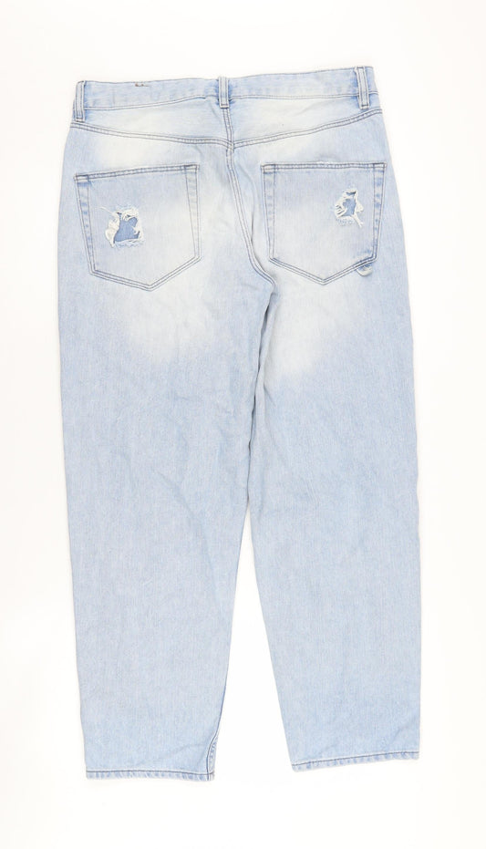 Asos Women's Blue Mom Jeans Size 30 Distressed Denim
