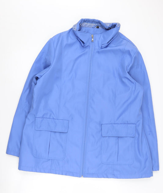 Finesse Womens Blue Mid-Length Jacket Size 20