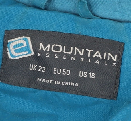 Womens UK Size 22 Mountain Essentials Blue Parka Coat