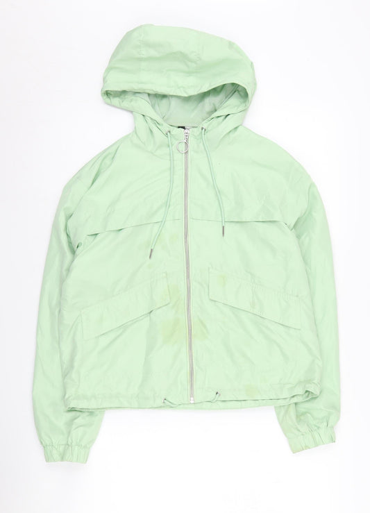 Womens UK Size XS H&M Green Windbreaker Coat