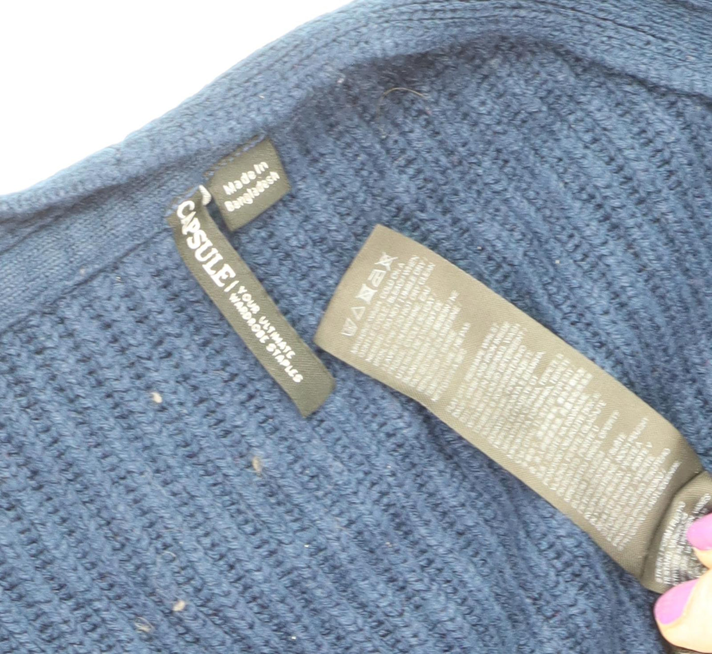 Womens UK Size Capsule Blue Cardigan Jumper