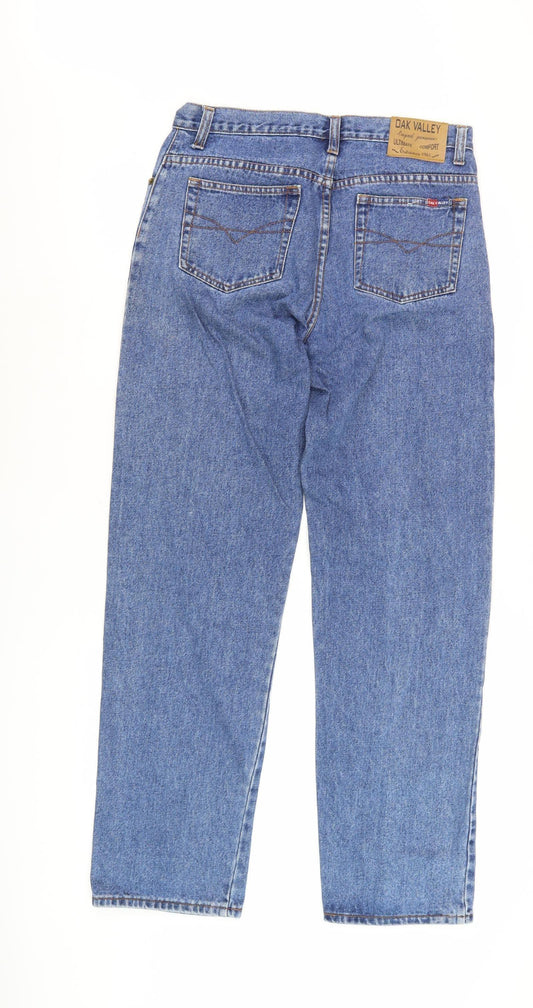 Mens UK Size 34 Oak Valley Regular Fit Straight Blue Jeans