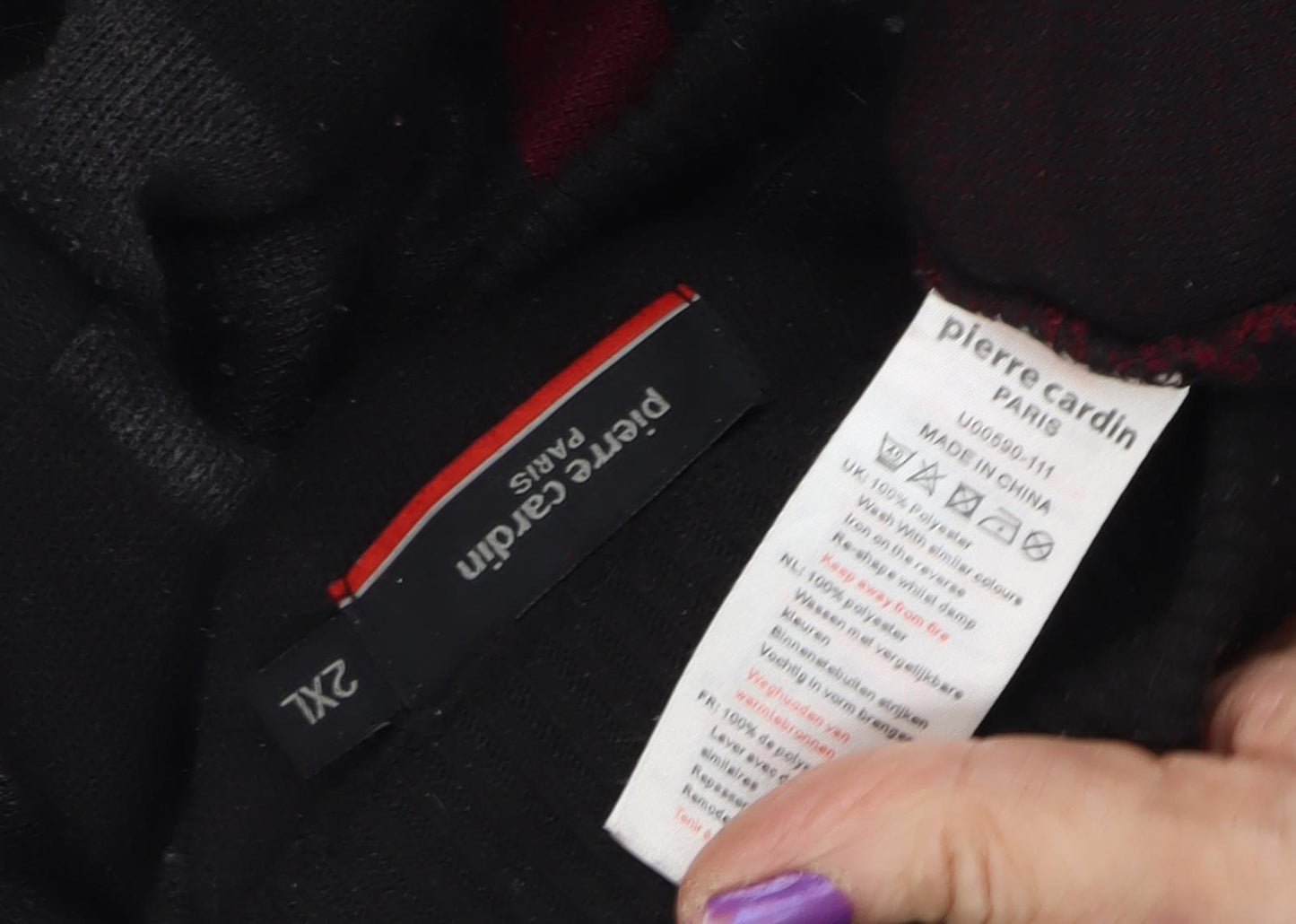 Pierre Cardin Men's Black Striped 2XL Full Zip Jumper