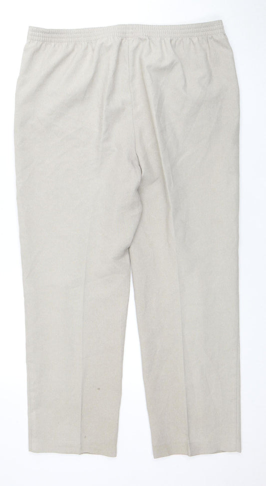 Womens UK Size 16 Isle Regular Fit Beige Trousers