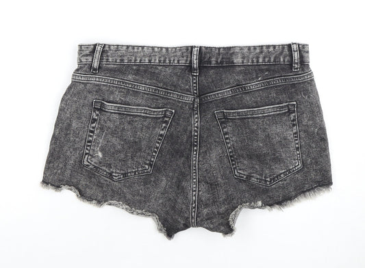 H&M Women's Grey Cut-Off Denim Shorts Size 10
