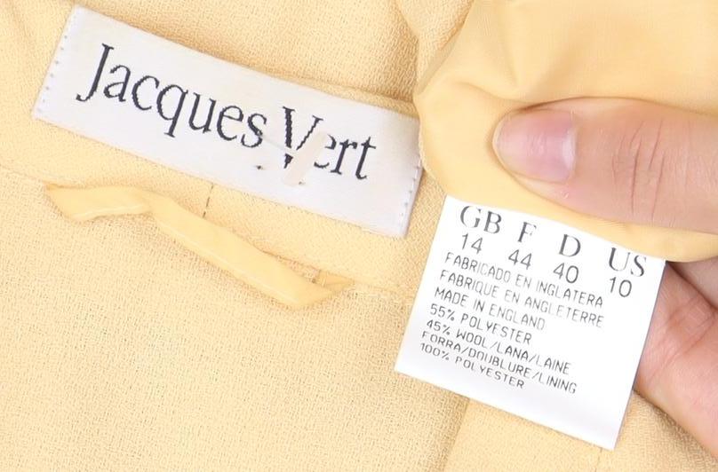 Jacques Vert Yellow Blazer Women Size 12