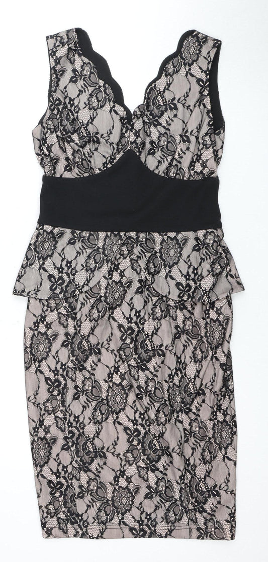Additional front view of Joe Browns Women's Black Lace Dress, size 12