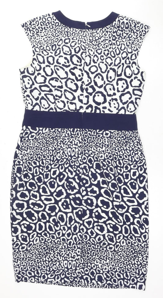 Jaeger Women's Multicoloured Animal Print Dress Size 14